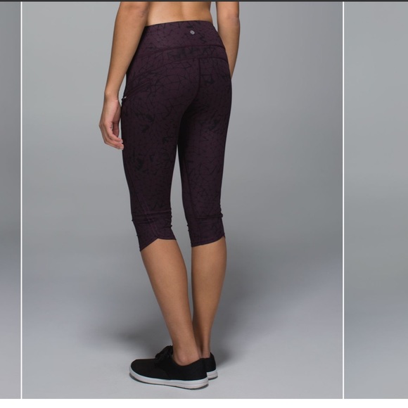 lululemon athletica Pants - Lululemon Top Speed Crop Star Crushed Black Cherry Size 4
